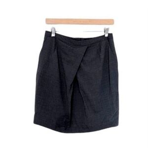 Aritzia Talula Babaton Wool Tulip Hem Pencil Skirt Charcoal Grey size 6
